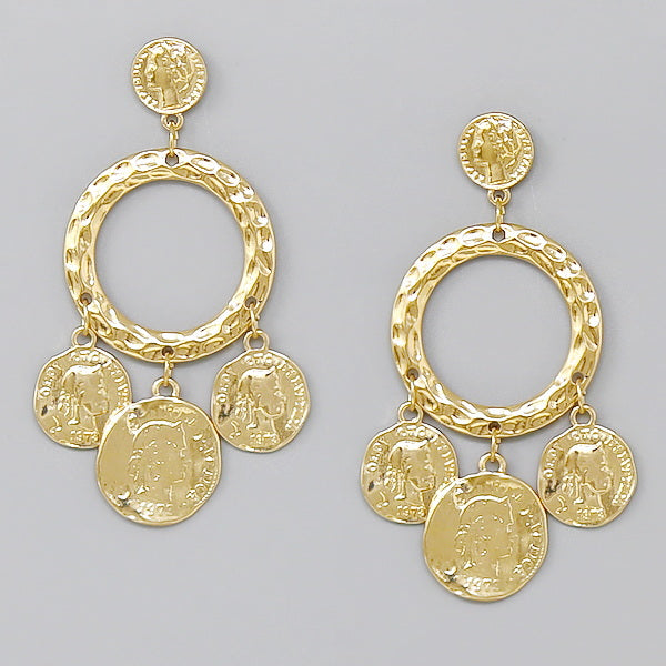 Buy Online: 18K Gold Plated 925 Silver Circle Danglers